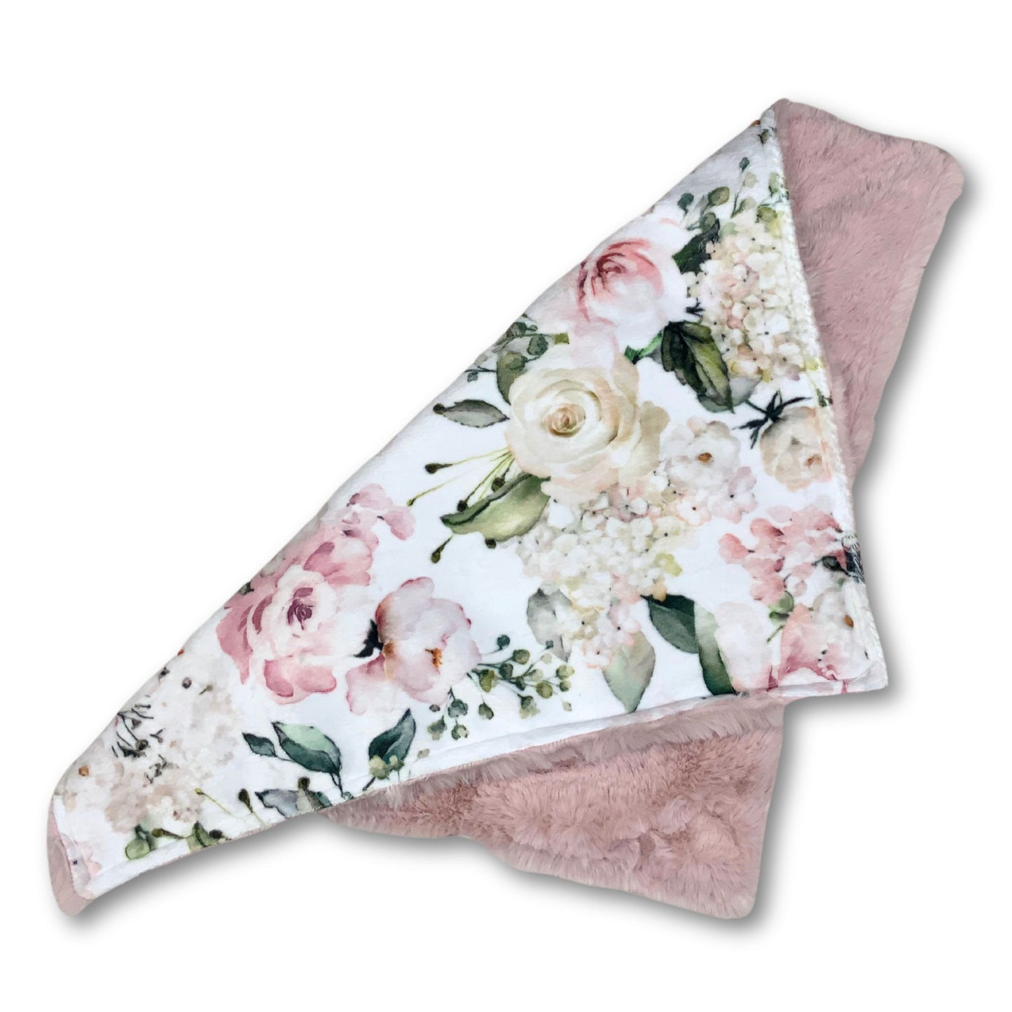 Personalized Pink Floral Lux Minky Lovey or Blanket