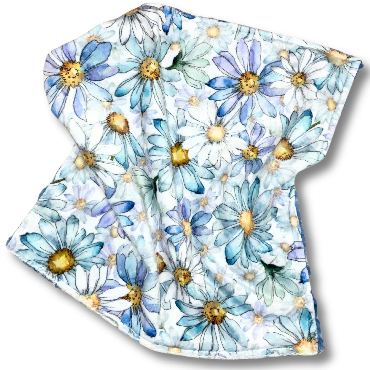 Personalized Blue Daisy  Minky Baby Blanket or Lovey