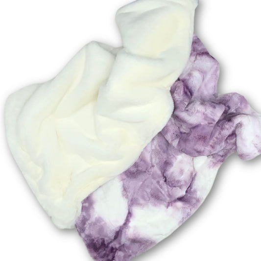 Personalized Lavender and White  Lux Minky Lovey or Blanket