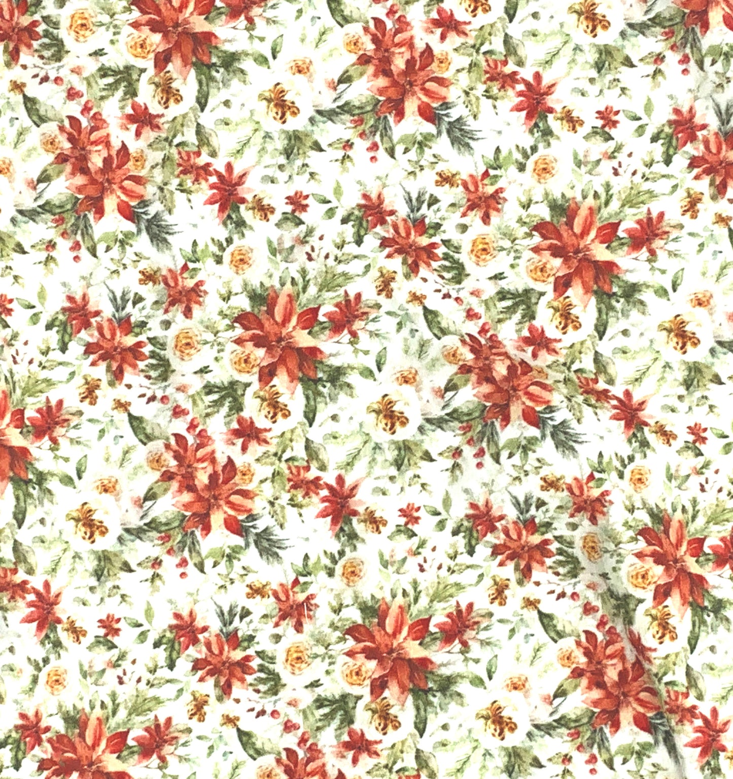 Poinsettia Print Christmas Romper , 100% Organic Cotton