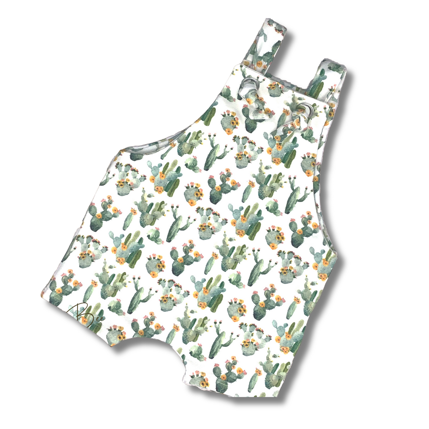 Knotted Romper,  Cactus Print, Gender Neutral, Size 0-3 Months to 3T, Organic Cotton. 9-12 Months