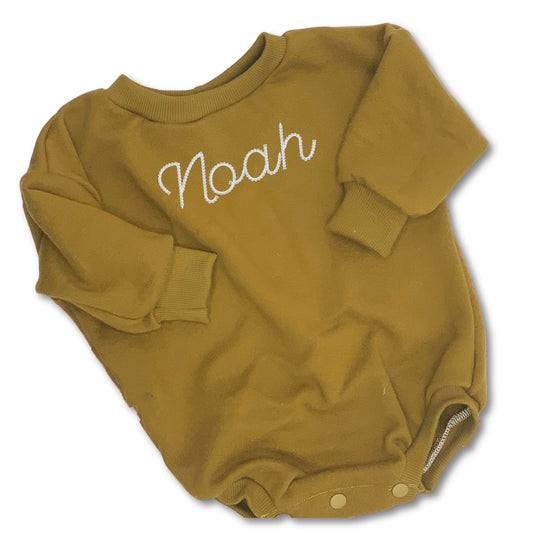 Organic Cotton  French Terry Sequoia Color Sweater Romper