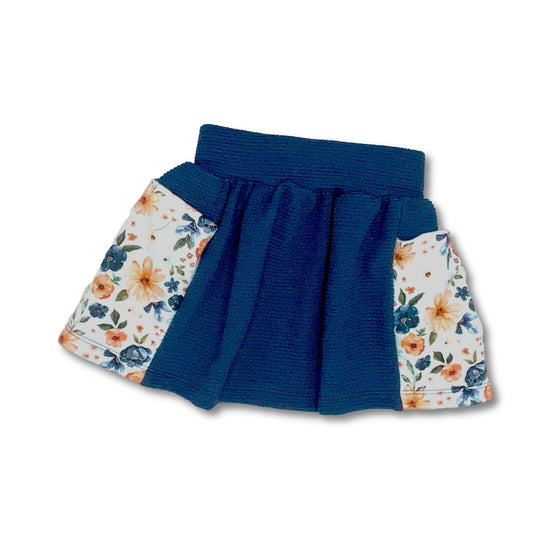 Country Blue Waffle Pocket Skirt